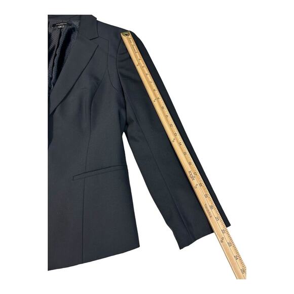 Ann Taylor Blazer Size 8 Black Wool Blend Two Button Notch Long Sleeve Career - Picture 14 of 15